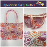 Large Tote Bag - Crimson Orange Pattern